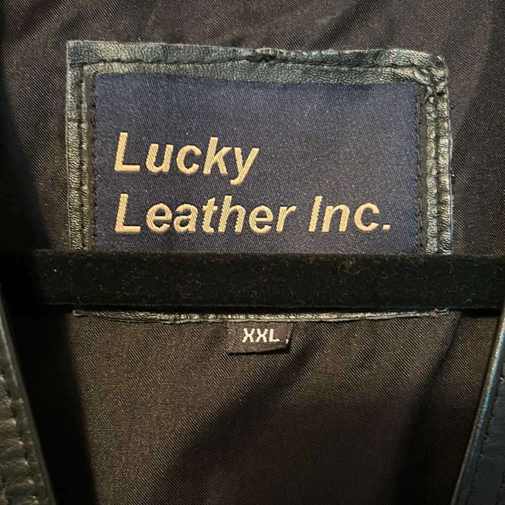 Men’s Lucky Leather Inc. Black Leather Button Ves… - image 3